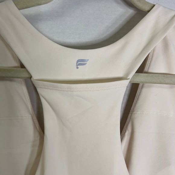 Fabletics On-The-Go Built-In Bra Dress vneck Women’s Large ivory pullover - Picture 4 of 10